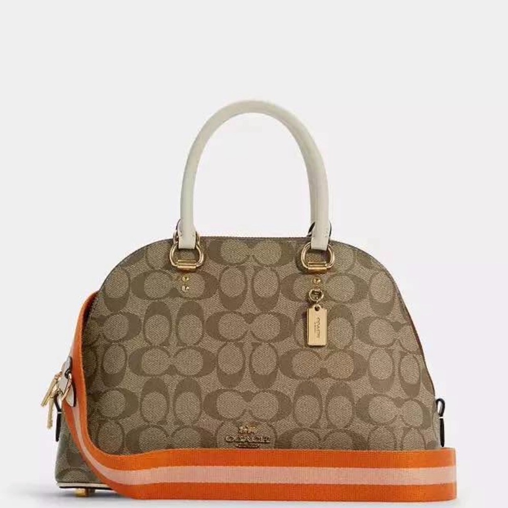 Coach Tan and Orange Satchel Bag